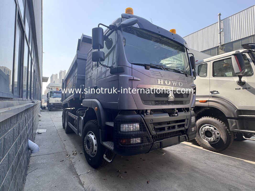 SINOTRUK HOWO TXモデル 371HP LHD ターパーダンプトラック 6X4 警告ライト U型 グレー色