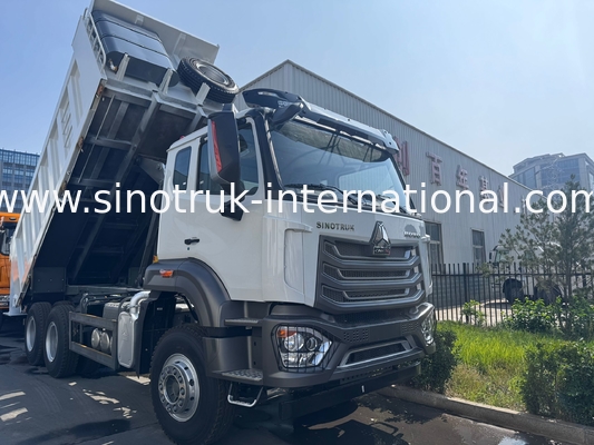 SINOTRUK HOHAN Howo Tipper Dump Truck  Middle Lifting Weichai Engine 6 × 4 LHD Rectangular Cargo Box White  19-20CBM