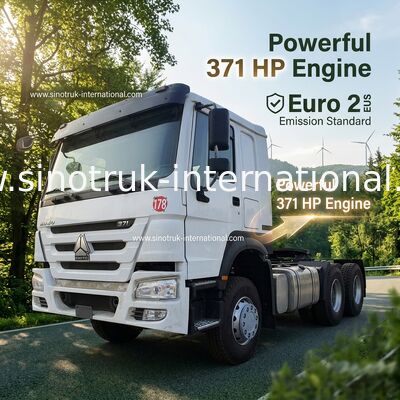 HOWO A7 中古 トラクター トラック LHD 6X4 ユーロ 2 371 HP 動力補助水力ステアリング 白