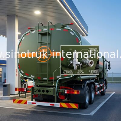 移動式給油車の石油タンカーに燃料を補給するSINOTRUK 30CBMの石油燃料のタンク車コンピュータ