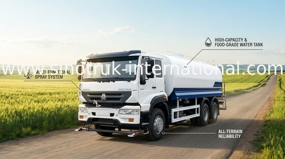 殺虫剤の噴霧のためのトラック SINOTRUK 18CBM を振りかけるステンレス鋼水