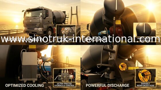 SINOTRUK 国際的な HOWO A7 のトラックミキサのトラック 10CBM 371HP 6X4 LHD
