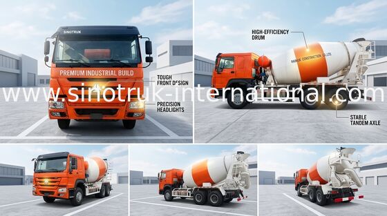 3C Sinotruk Howo Ready Mix コンクリート トラック 371hp 10 ホイール Lhd 6x4