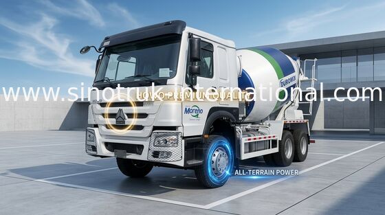 SINOTRUK白いHOWO 371HPのトラックミキサのトラックLHD