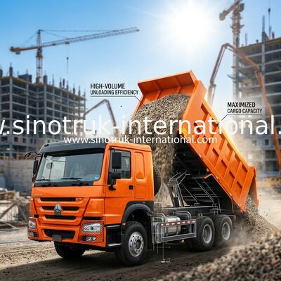 371HP 6x4 ダンプトラック 20.01CBM 重荷効率化のためのペイロードマスター