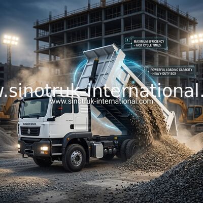 371馬力エンジン、30〜40トンの積載量、左/右ハンドルオプション付きSINOTRUK TXダンプトラックシャーシ