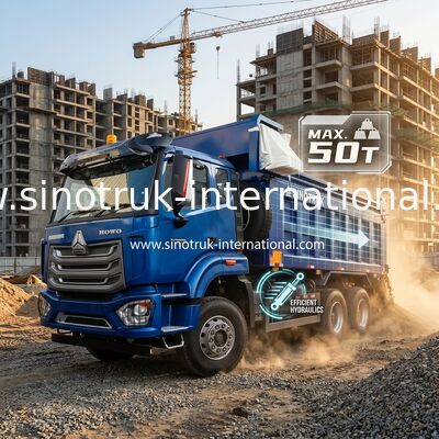 SINOTRUK HOHAN NEW HOWO 30 - 40 トン RHD 10 ホイール 建設用タール 青 高効率の上げ卸し