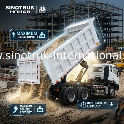 SINOTRUK HOWO 400 HP ターパーダンプトラック 建設用 N7 軍用バンパー警告ライト