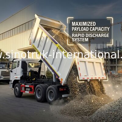 シノトルク ホウオ / ホハン 6×4 ティッパーダンプトラック 10 輪 直角貨体 20CBM 白色