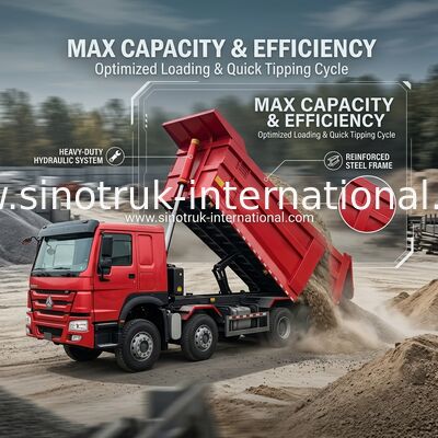 トンパーダンプトラック SINOTRUK HOWO A7 8X4 建設用 ZZ3317V3567B1