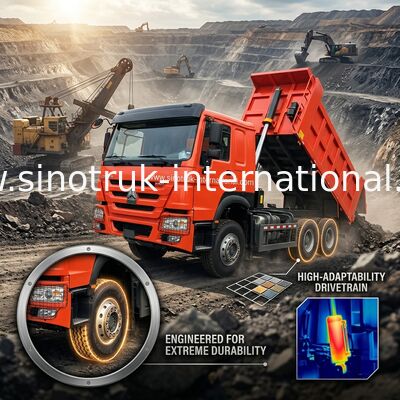 シノトルク ホウ・ティッパー ダンプトラック ウェイチャイ 380HP 10輪 6 × 4 Lhd 20CBM