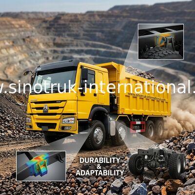 Sinotruk Howoのダンプカーのダンプ トラック12の車輪400Hp 8の× 4採鉱RHDの黄色