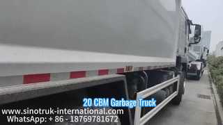 圧縮されたごみ収集車